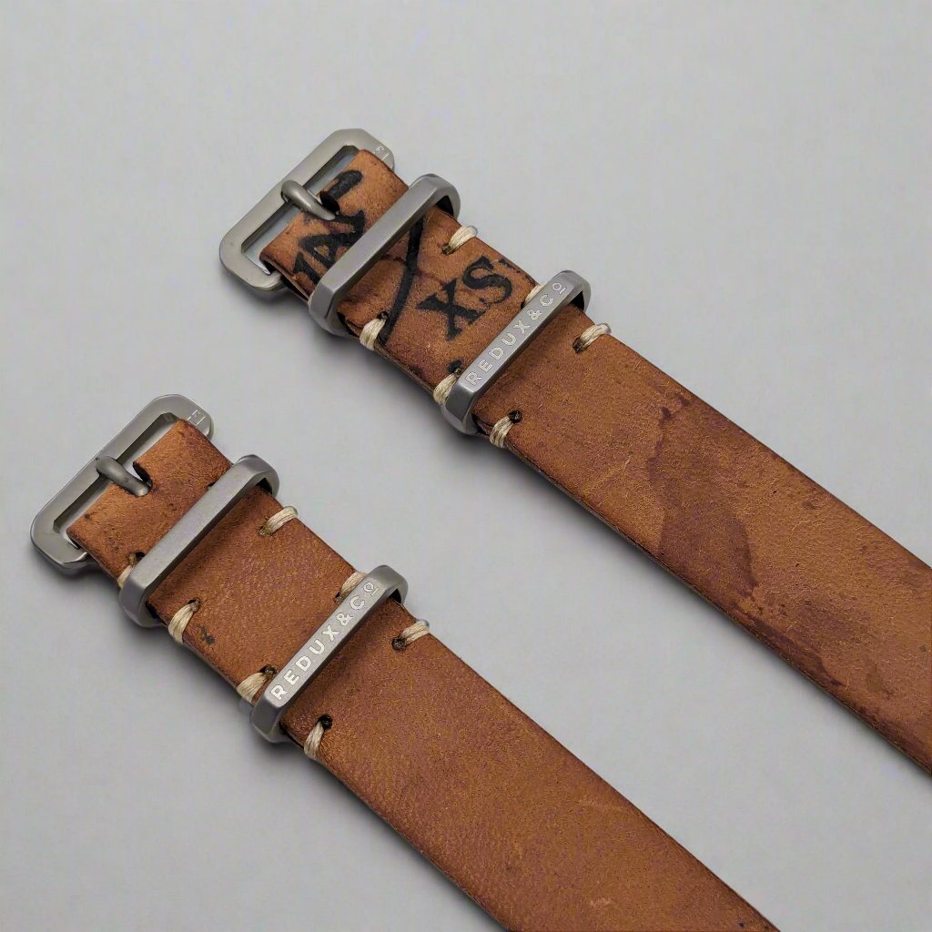 Horween Cordovan Reverse Leather Strap with Titanium Hardware