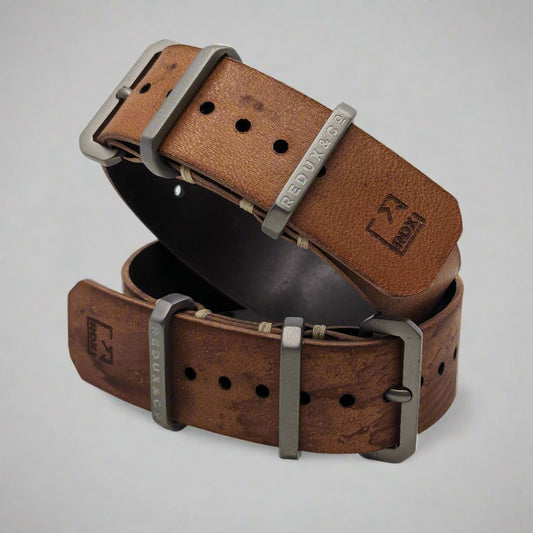 Horween Cordovan Reverse Leather Strap with Titanium Hardware