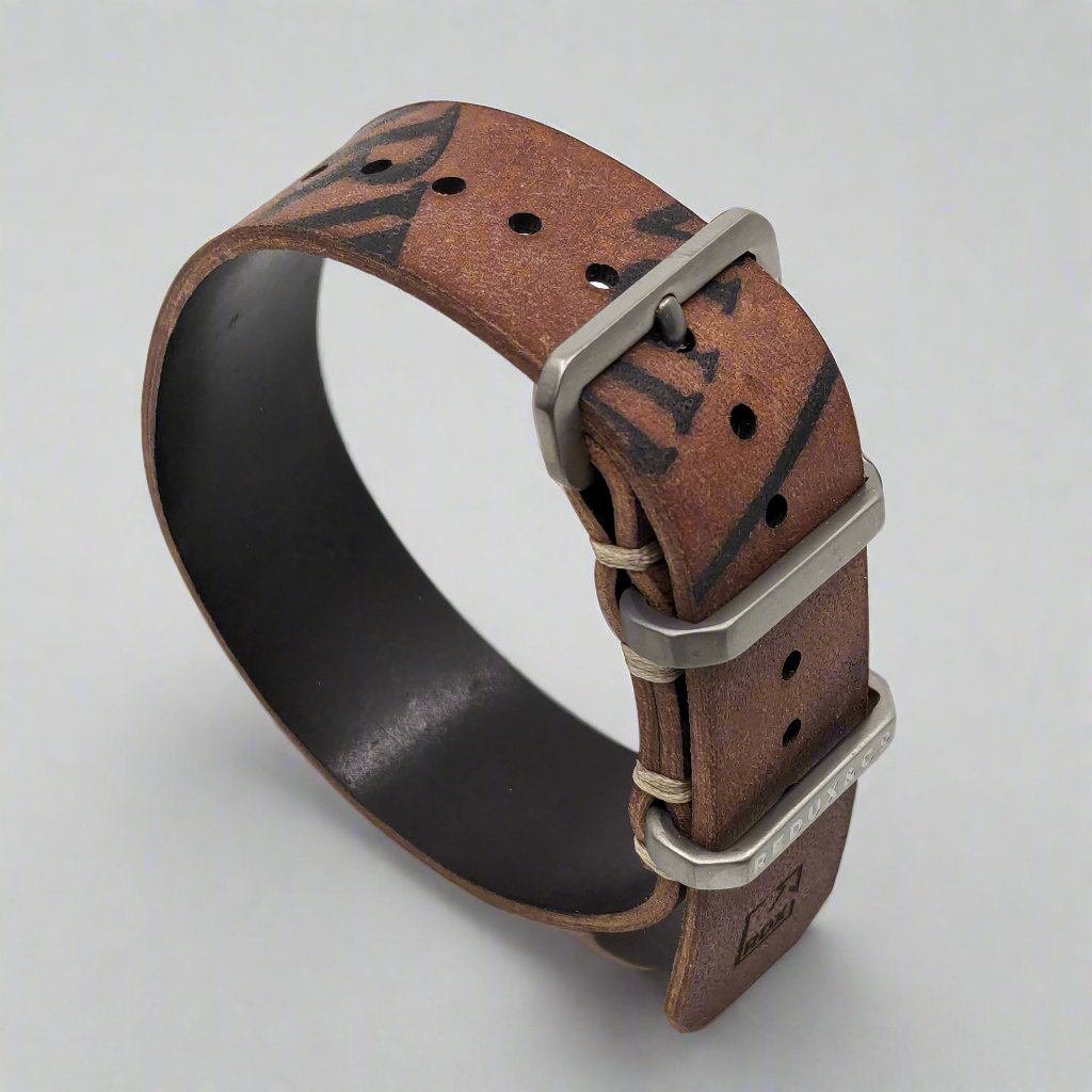 Horween Cordovan Reverse Leather Strap with Titanium Hardware