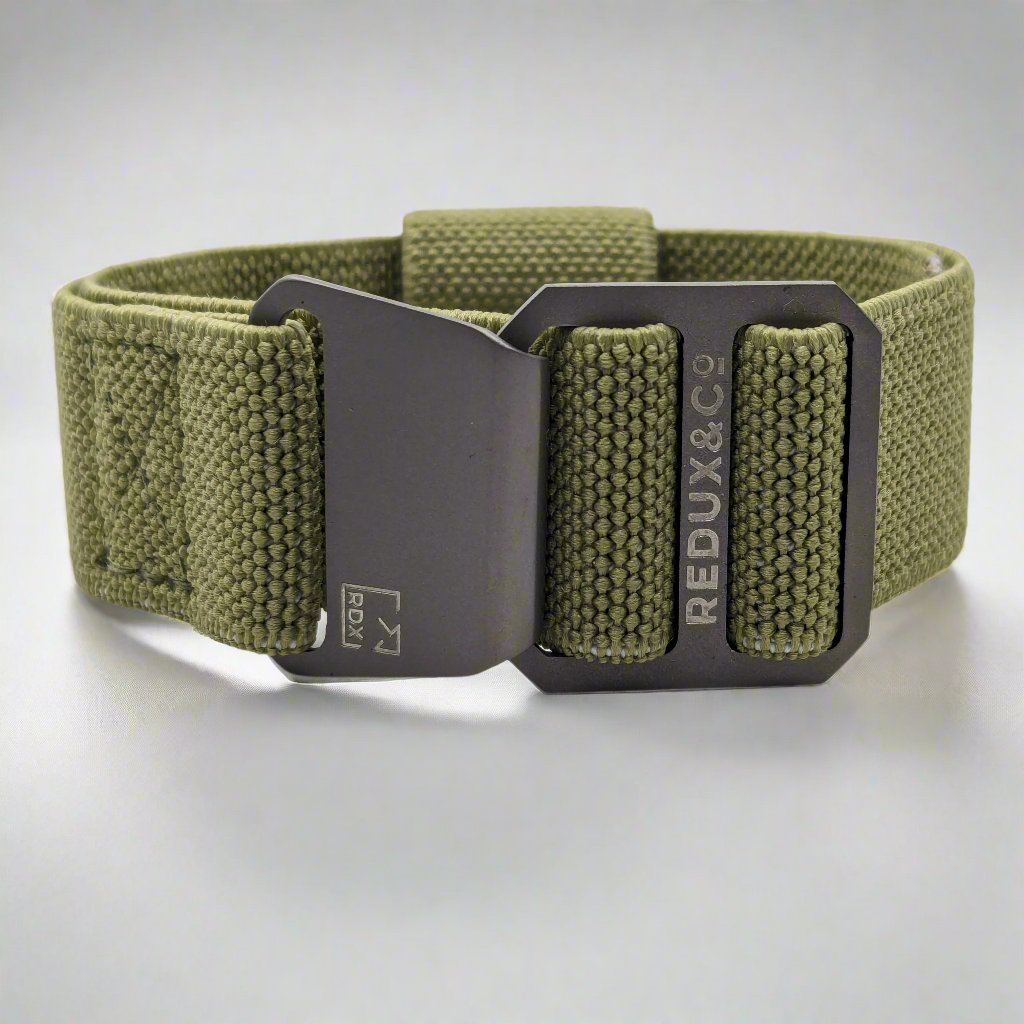 Paratrooper Strap Vintage Olive Drab with Titanium Hardware