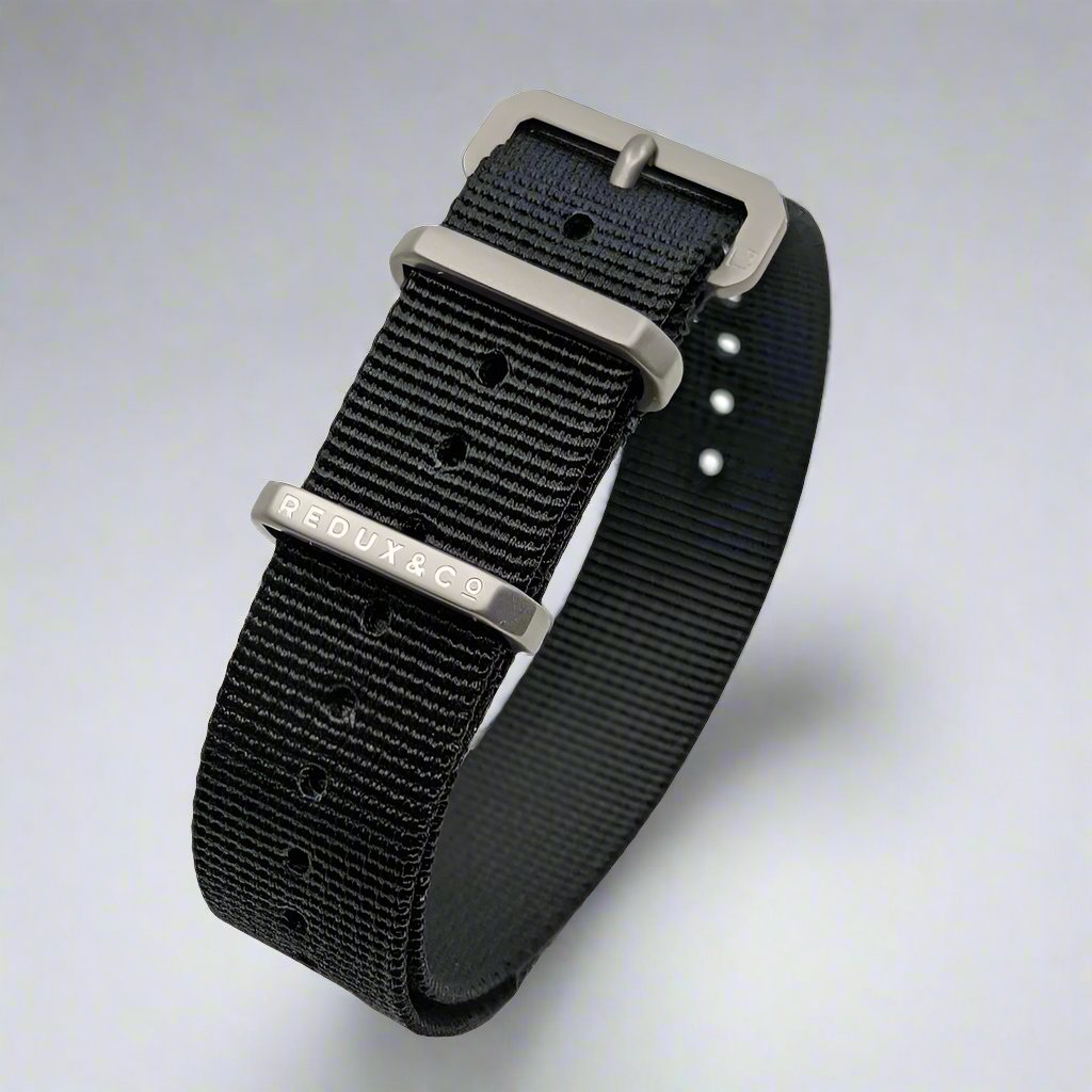 Redux Black Single Pass Ballistic Nylon Strap with Titanium Hardware