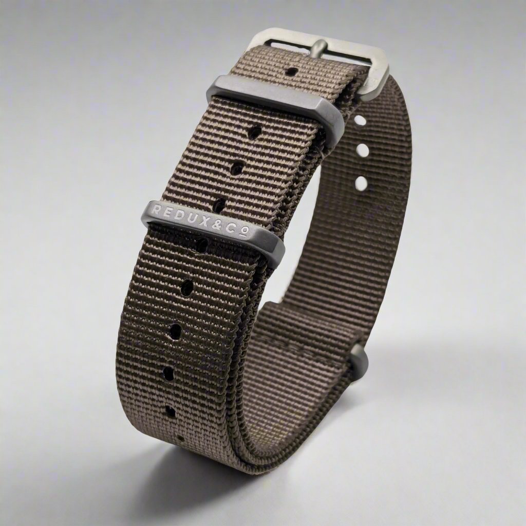 REDUX Brown Ballistic Nylon Watch Strap with Titanium Hardware