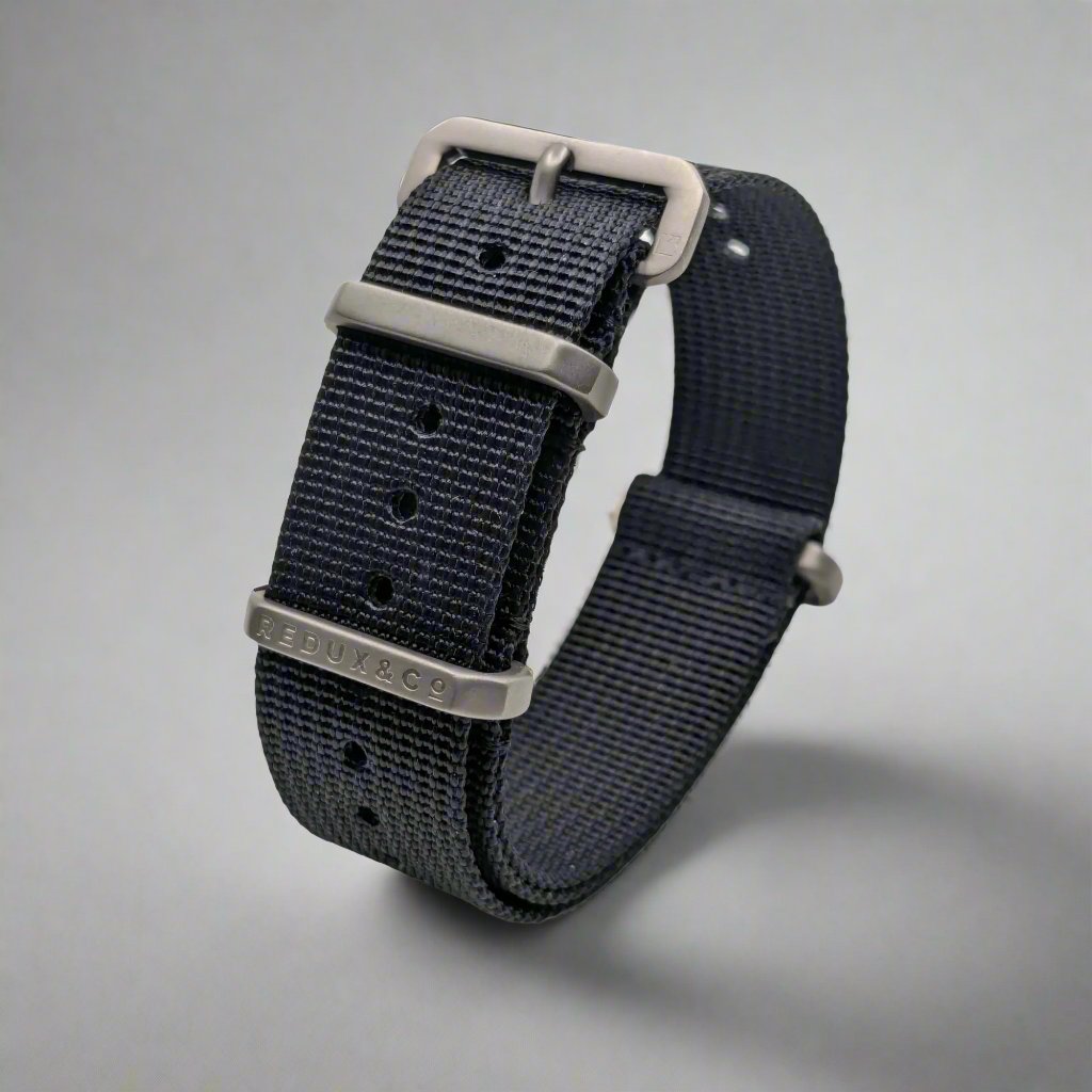 REDUX Black Ballistic Nylon Watch Strap with Titanium Hardware
