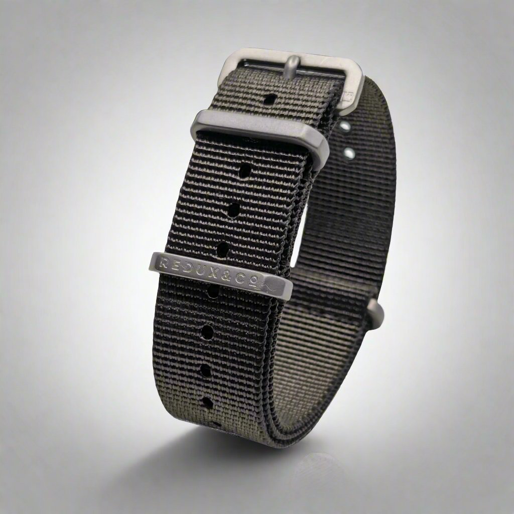 REDUX Charcoal Ballistic Nylon Watch Strap with Titanium Hardware