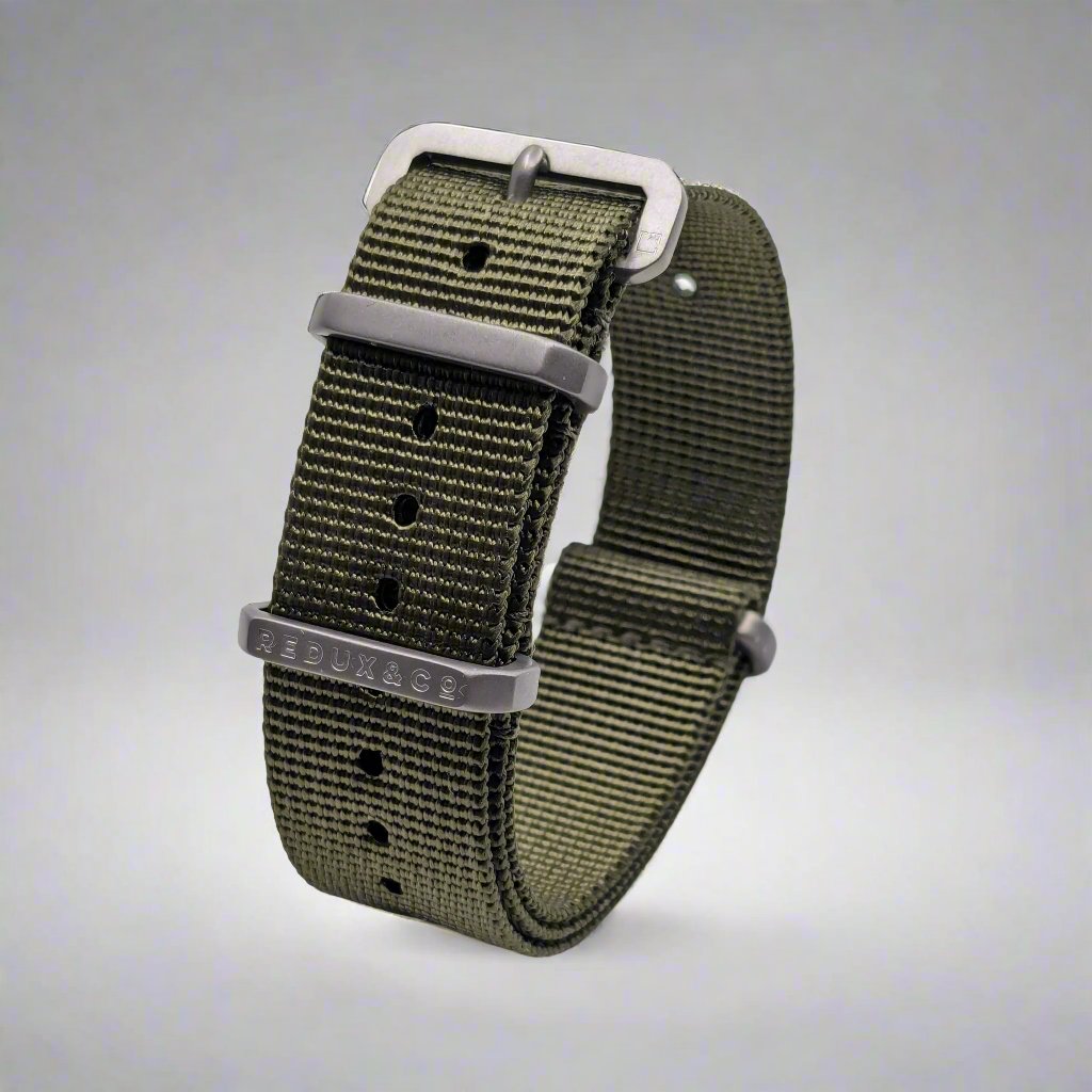 REDUX Olive Drab Ballistic Nylon Watch Strap with Titanium Hardware