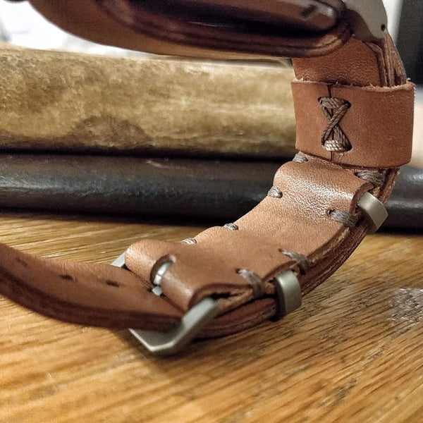  TEHAUX 1 Roll Single Layer Leather Strap Brown Leather