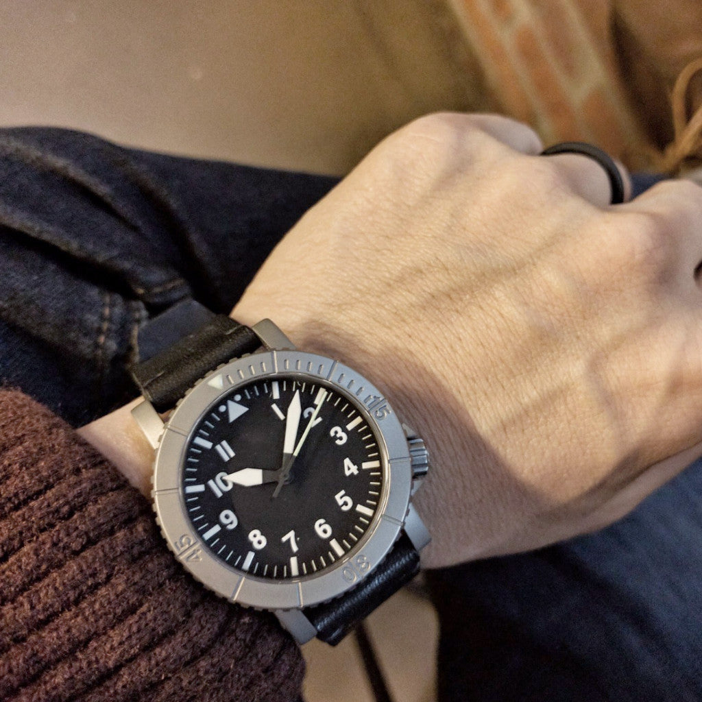 Pitch Black Two Piece American Leather Strap 20mm - Redux & Co.