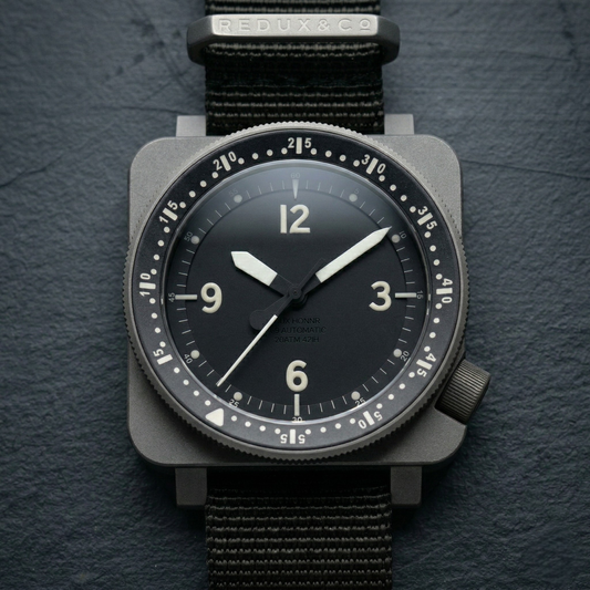 HONNR A-9 No Date Grade 5 titanium automatic mission watch