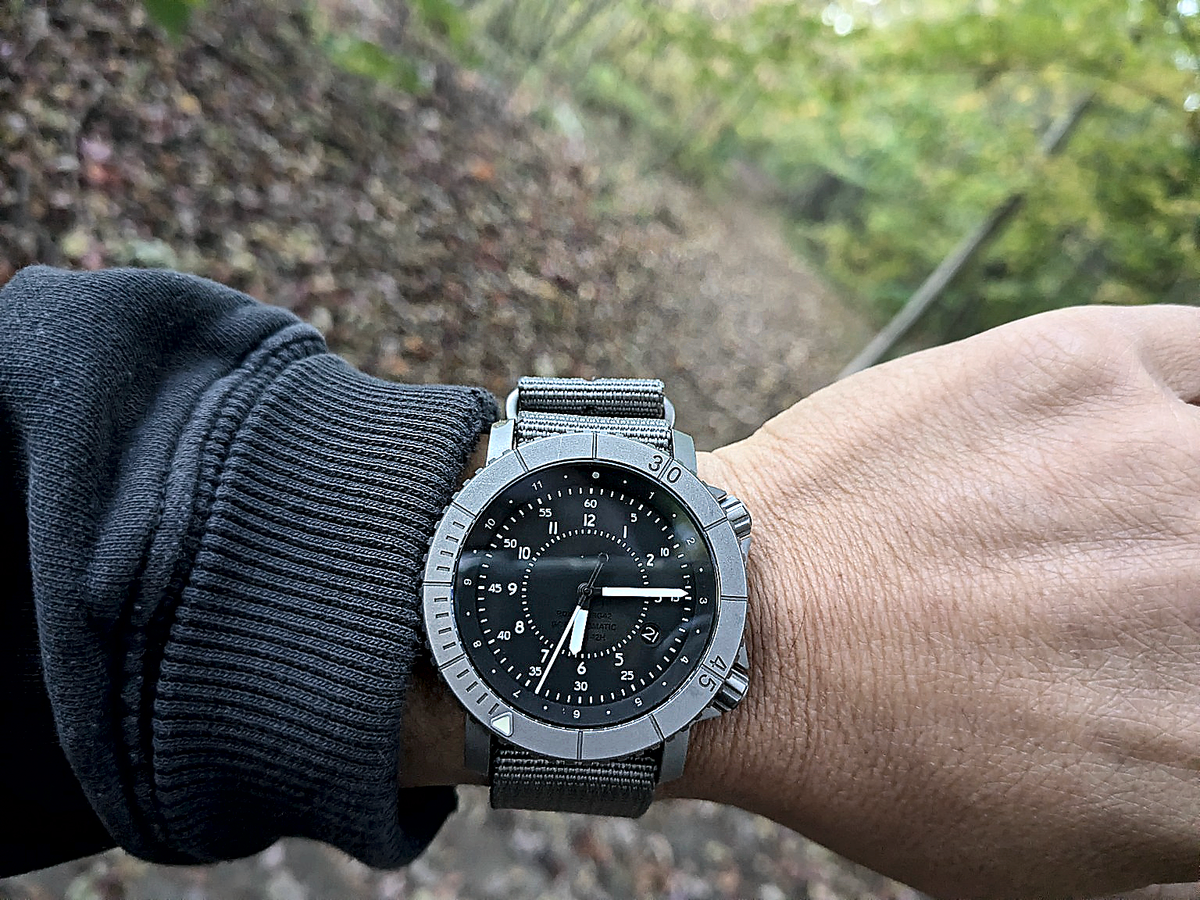 COURG42 GCT forest dial photograph — RDX Studio pixel-locked tonal treatment v2