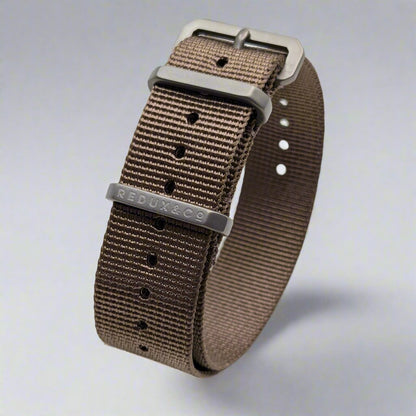 REDUX  Brown Ballistic Nylon Single Pass Watch Strap with Titanium