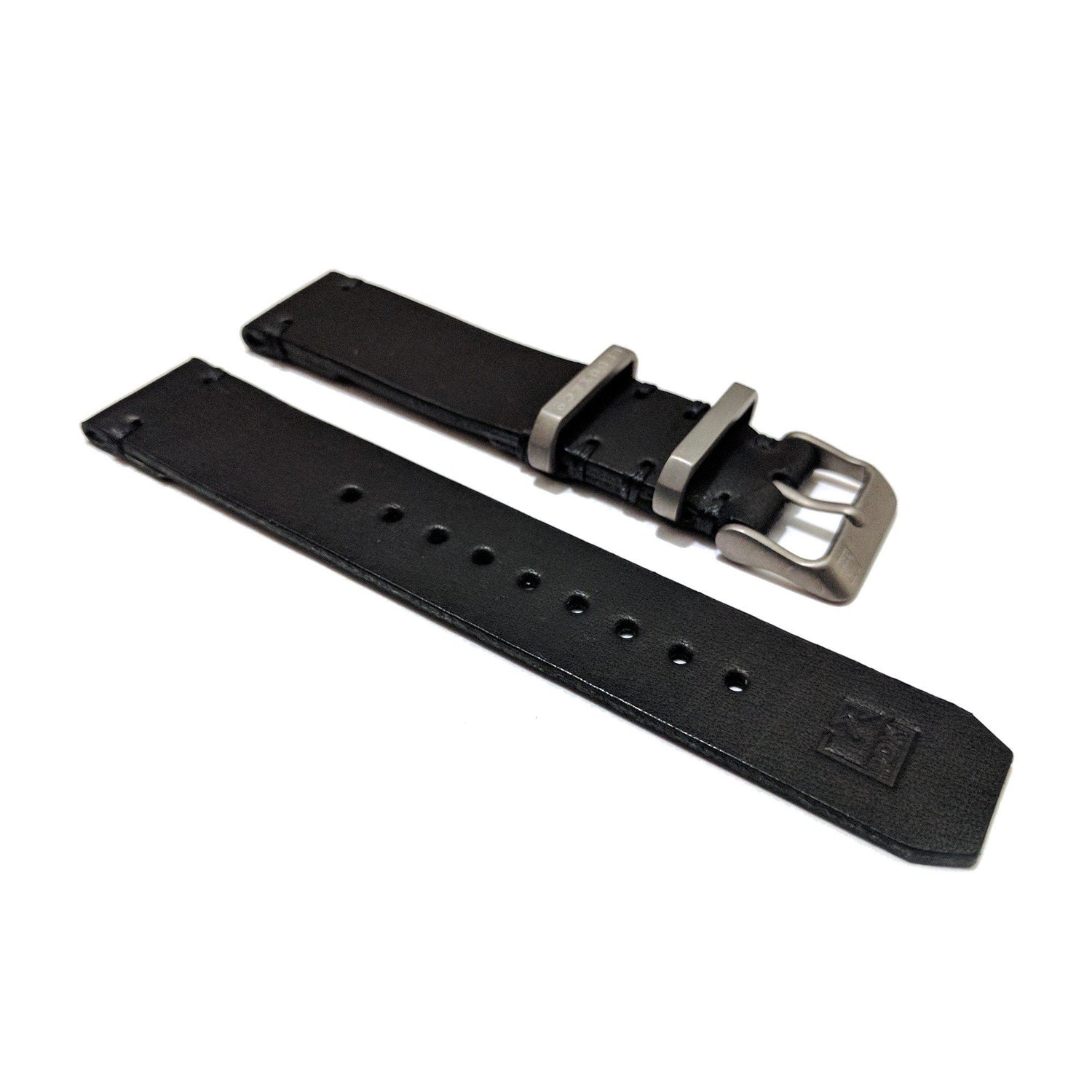 Pitch Black Two Piece American Leather Strap 20mm - Redux & Co.